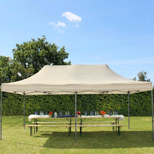 3x6m Faltpavillon Faltzelt Garten Zelt Pavillon PROFESSIONAL Stahl creme