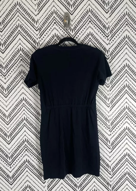 Women Theory Navy Blue Stretch Pocket Short Sleeve Zissia Classic Tee Dress Sz P 3