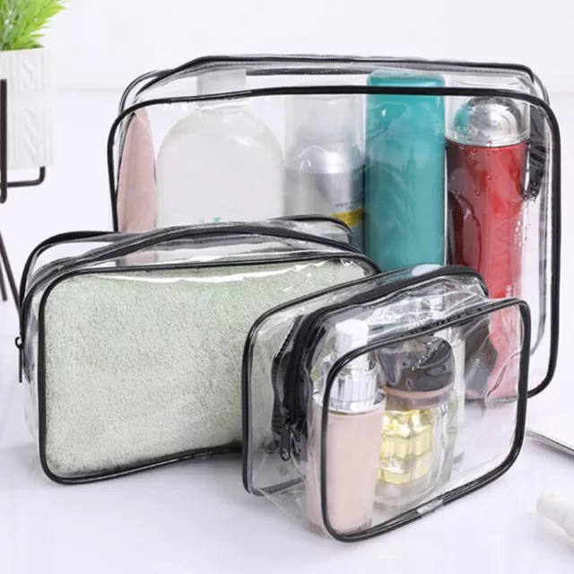 Clear Toiletry Cosmetic Transparent Set PVC Bags Travel Makeup Bag Pouch SML
