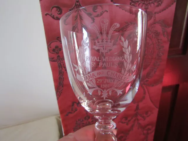 Commemorative Wine Glass Wedding Prince Charles & Diana 15cm tall