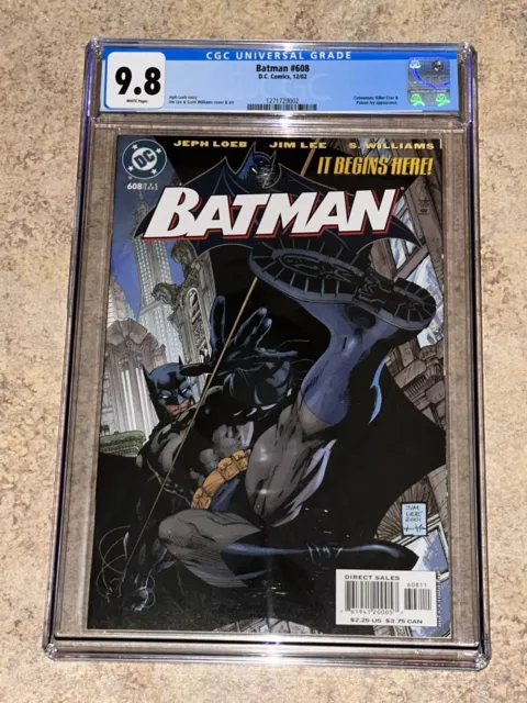 Batman 608 CGC 9.8 1st Print Jim Lee Art ...Start of Hush...White Pages