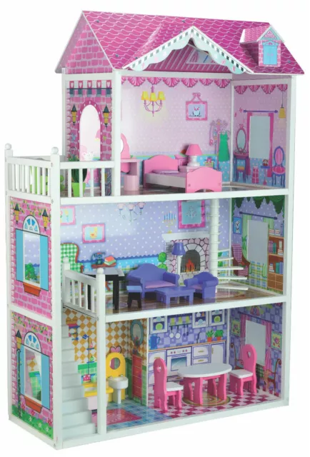 New Large Quality Bubbadoo Wooden Doll House Fits Barbie Or Bratz Dolls