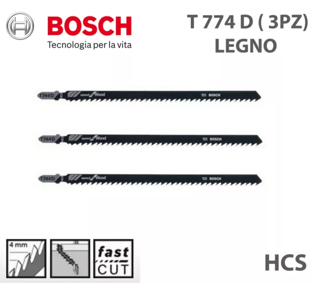 Lame Lama Per Segnetto Alternativo Hcs T 744 D Legno Bosch Stradata Rettificata