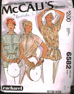 Cacharel 6573 Mccalls Cucito Motivo Misses Camicia Abito Carefree Vintage Uncut Cacharel 
