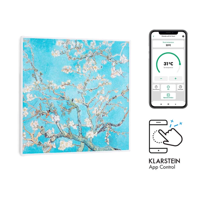 Infrarotheizung mit Thermostat Bild 350 W Blüten WiFi Infrarot Heizung Wand