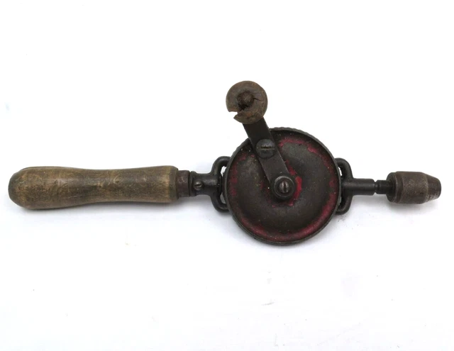 Vintage fabrication francaise garant val d'or hand drill with wooden handle