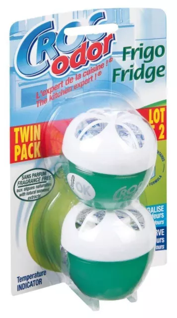 Croc Odor Twin Pack Fridge Fresh Freshener Power Absorbs Bad Odours In Fridge