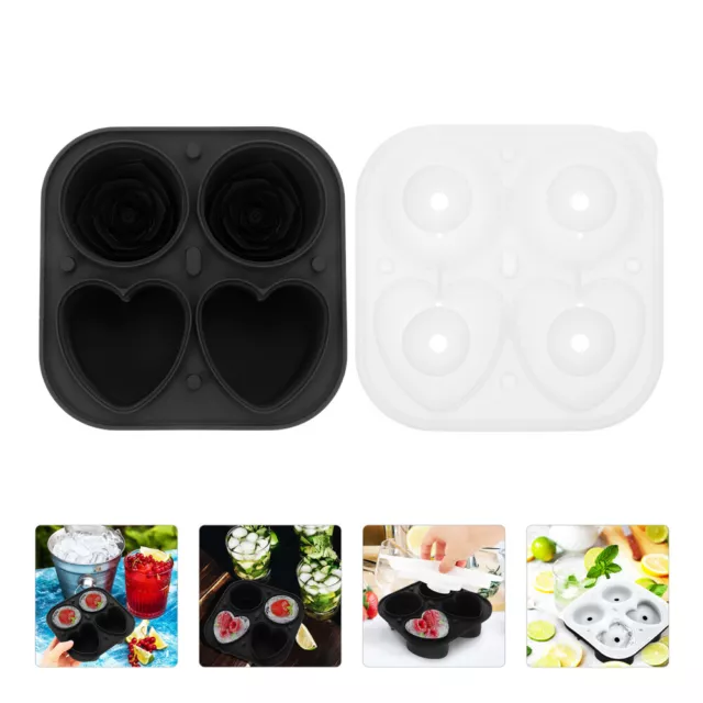 Rose Heart-shaped Ice Tray Maker Refrigerator Freezer Big Cube