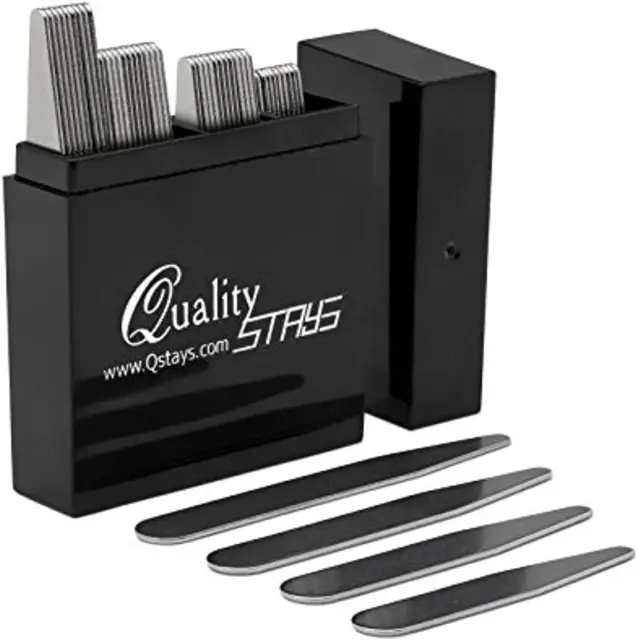 44 Metal Collar Stays 4 sizes in Box for Men Non Magnetic 2.2 2.5 2.35 2.75