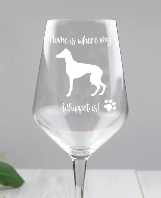 Personalised Whippet Dog Wine Glass, Ideal Birthday Gift For Whippet Lover