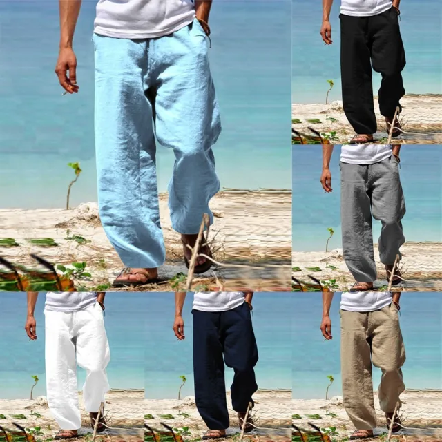 Moda nuovi pantaloni tempo libero uomo vita alta dritta pantaloni jogging cavo