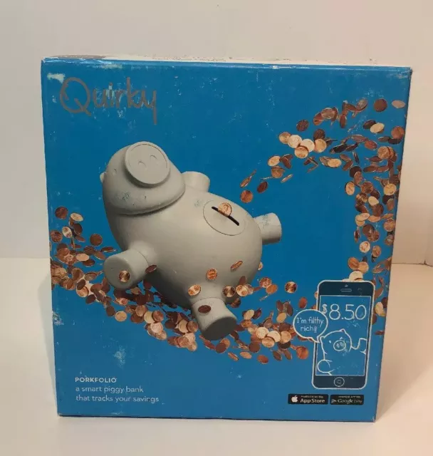 Quirky Porkfolio Smart Piggy Bank that tracks your savings New In Sealed Box