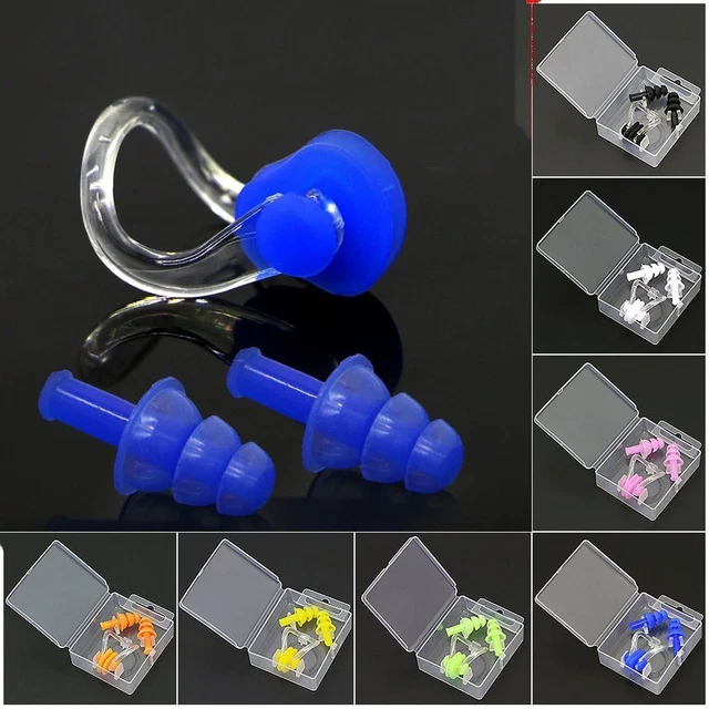Waterproof Ear Plugs With Box Soft Silicone Swim Dive Supplies Nose Clip  Sleep