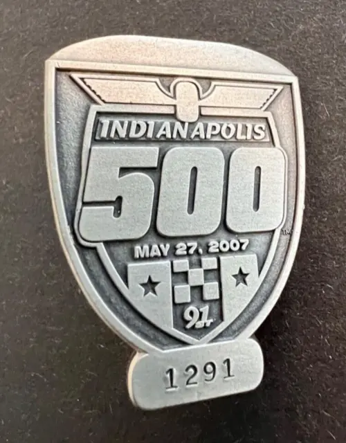 2007 Indy 500 SILVER Pit Pass Badge Pin #1291 Franchitti Winner