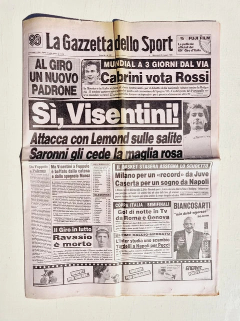 Gazzetta Dello Sport Originale Du 21 Décembre 1988 – Cabrini, Mikhailichenko, Maradona