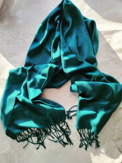 Pashmina Blue Green Teal Shawl Scarf Headscarf