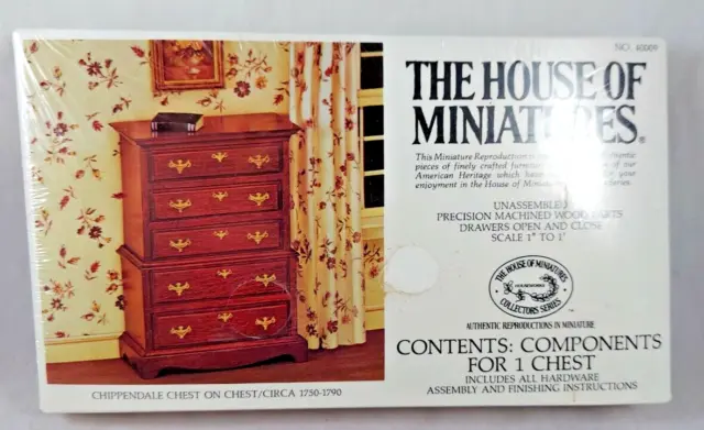 House Of Miniatures Chippendale Chest on Chest 1:12 Dollhouse 40009 NEW Sealed