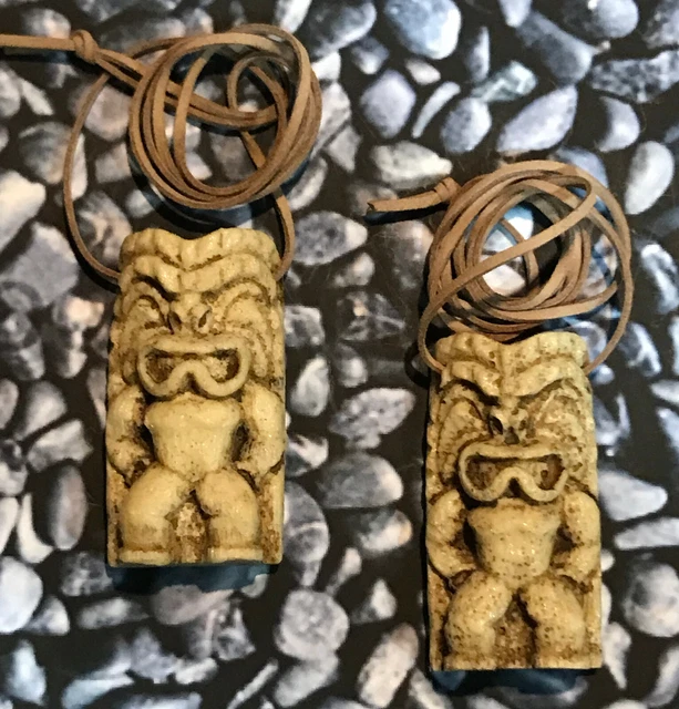LOT 2 BRADY BUNCH CURSED TIKI IDOL NECKLACE GREG PETER BOBBY TV PROP 70