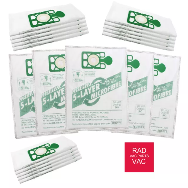 20 x Bags For Numatic Henry Hetty James Filter FLO Vac Cleaner Bags BY RADVAC