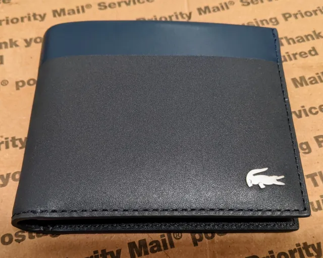 Lacoste Mens Small Billfold Wallet - Dark Blue Brand New/Box