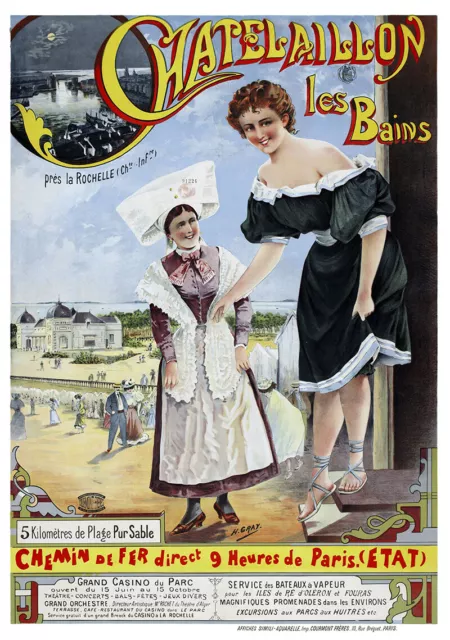 Affiche chemin de fer État - Chatelallion-les-Bains