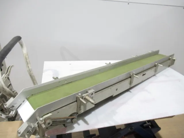 Flat Belt Conveyor 53.5 in long x 6 in wide X 5 in height GREEN BELT