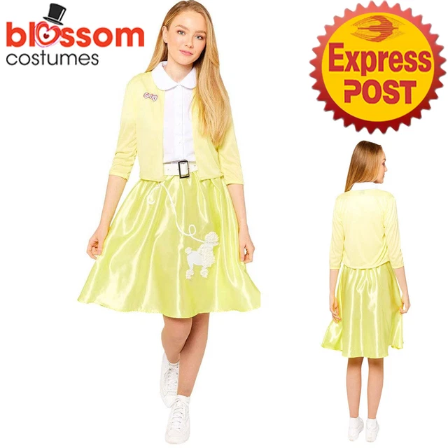 Ladies GIRLS 50's COSTUME Hairspray GREASE COSTUME SANDY SKIRT Plain Rock N  Roll