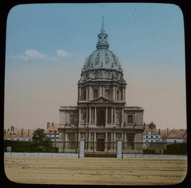 Magic Lantern Slide HOTEL DES INVALIDES PARIS C1888 PHOTO FRANCE