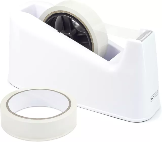 Heavy Duty Tape Dispenser Desktop Office Sellotape Sticky Holder With 2 Tapes