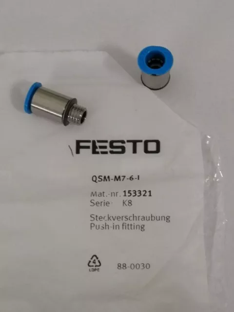 10PCS NEW QSM-M7-6-I (153321) For FESTO Push-in threaded joint free shipping