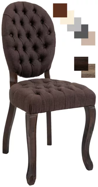 Silla De Salón Temara Estilo Chesterfield  Tapizada En Tela Con Base De Madera