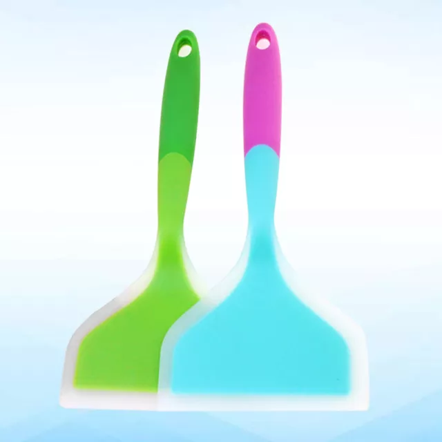 2 PCS Silicone Spacula Pancake Turner Spatula Scraper Steak