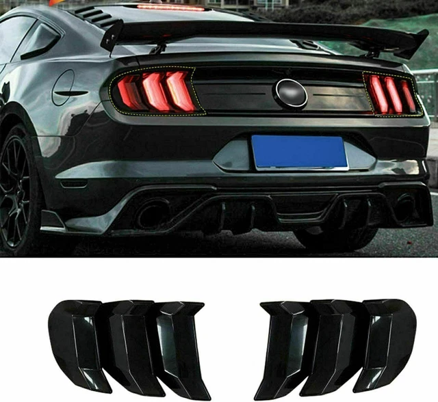 Black Car Tail Light Lamp Cover Guard Trim Cap for Ford for Mustang 2018-2021