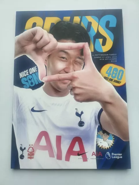 2023-2024 Tottenham Spurs v Nottingham Forest 7.4.24 Official Matchday Programme