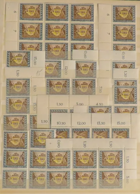1943 Deutsches Reich MiNr. 828 ** postfrisch Bogenteile Eckrandstücke Teilbögen
