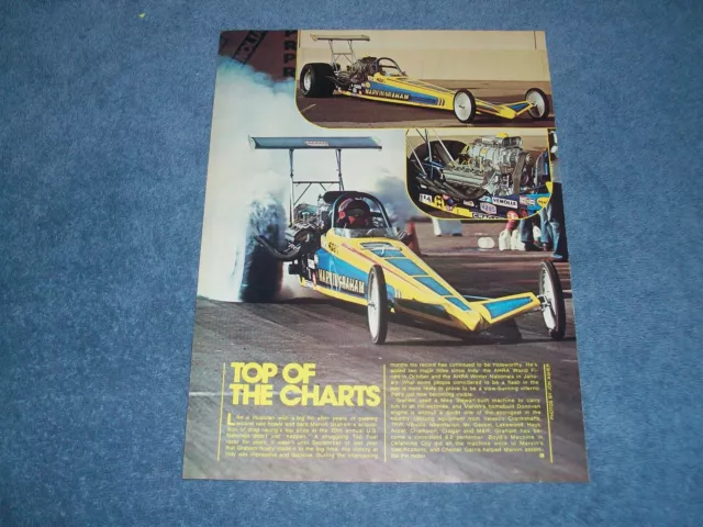 1975 Marvin Graham Top Fuel Dragster Vintage Article "Top of the Charts"