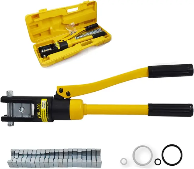 16 Ton Hydraulic Cable Lug Terminal Crimper Wire Crimping Tool with 11 Dies for