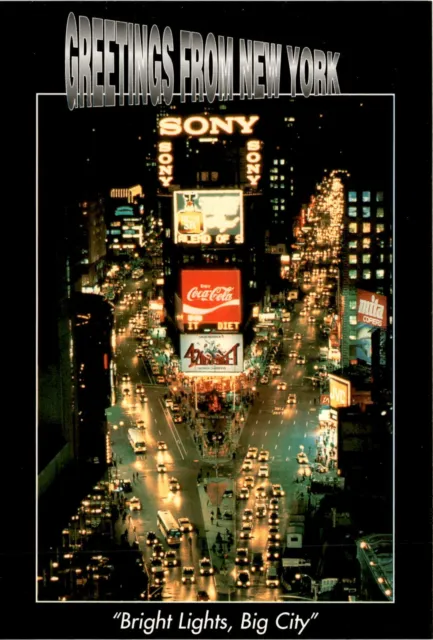 Times Square at night, bright lights, NYC brandS POSTCARD