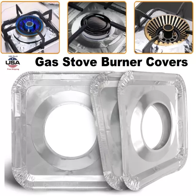 40× Aluminum Foil Square Gas Burner Disposable Bib Inside Liner Burner Cover USA