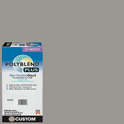 Polyblend Non-Sanded Grout, Solid Powder, Characteristic, Delorean Gray, 10 lb B