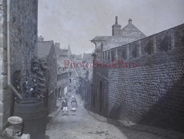 Ville à identifier c1930 Photo NEGATIVE Plaque de verre Stereo Vintage V33L25n40