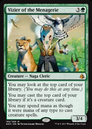 Vizier of the Menagerie 1x FOIL AKH MTG Amonkhet Mythic MINT green Vizier of the Menagerie 1x FOIL AKH MTG Amonkhet Mythic MINT green