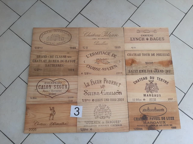 Lot De 2 Estampes En Bois Pour Façades De Caisses à Vin - 31 X 17 Cm, Style Vintage !