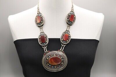 Handcrafted Afghan extra large Necklace Vintage necklace Handmade necklace