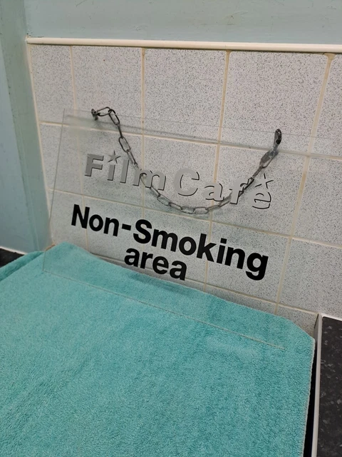Vintage  80s Retro Plastic  NO SMOKING SIGN  - 50cm X 34 cm
