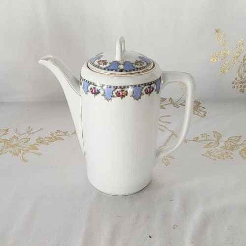 Vintage Ornate Bavaria Porcelain Tea/Coffee Pot - Roses with Gold Trim