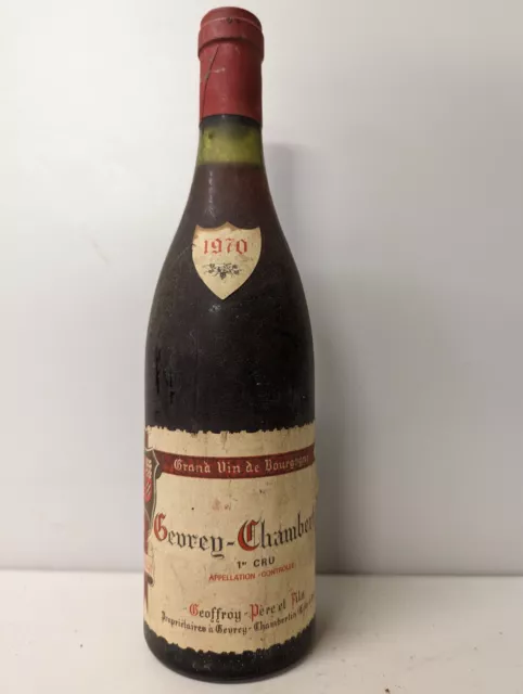 GEVREY CHAMBERTIN 1er CRU - 1970 - GEOFFROY PERE et FILS - 53 ans - SPLENDIDE
