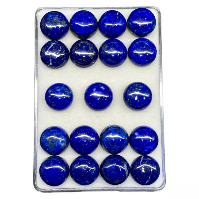 19 Stück Natürlich Unbehandelt Lapislazuli 12.8mm Rund Lose Cabochon Edelsteine