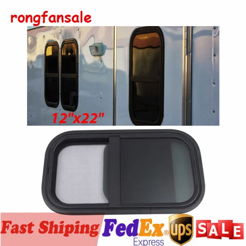 2PCS RV Camper Teardrop Cargo Vertical Trailer Window 12"W &times; 22