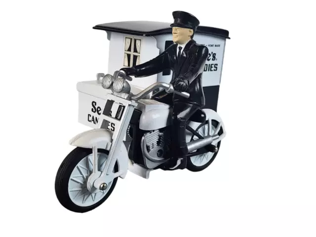 See's Candies Diecast Motorcycle With Sidecar & Delivery Truck Driver